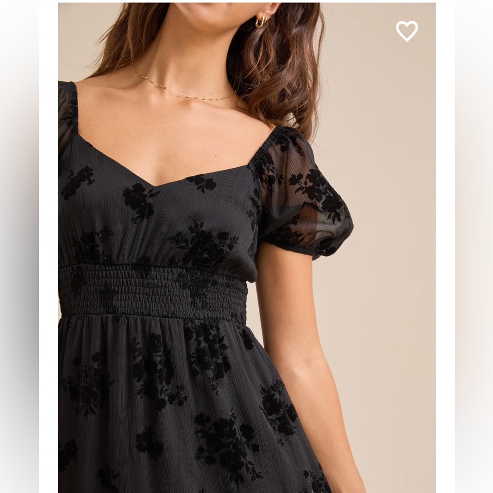 NWT Altar’d State Black Floral Mini Dress - Picture 2 of 9
